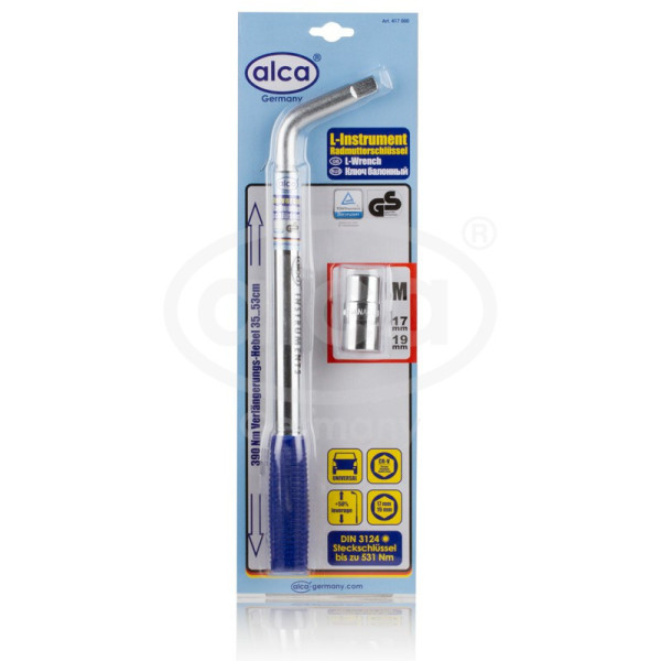 ALCA Ext.Wheel L-Wrench, rattavõti, L-kujuline, 17/19 mm