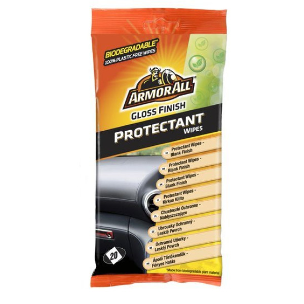 ARMORALL Dash gloss flow wipes, Läikiva plasti ja vinüüli puhastuslapid, 20 tk