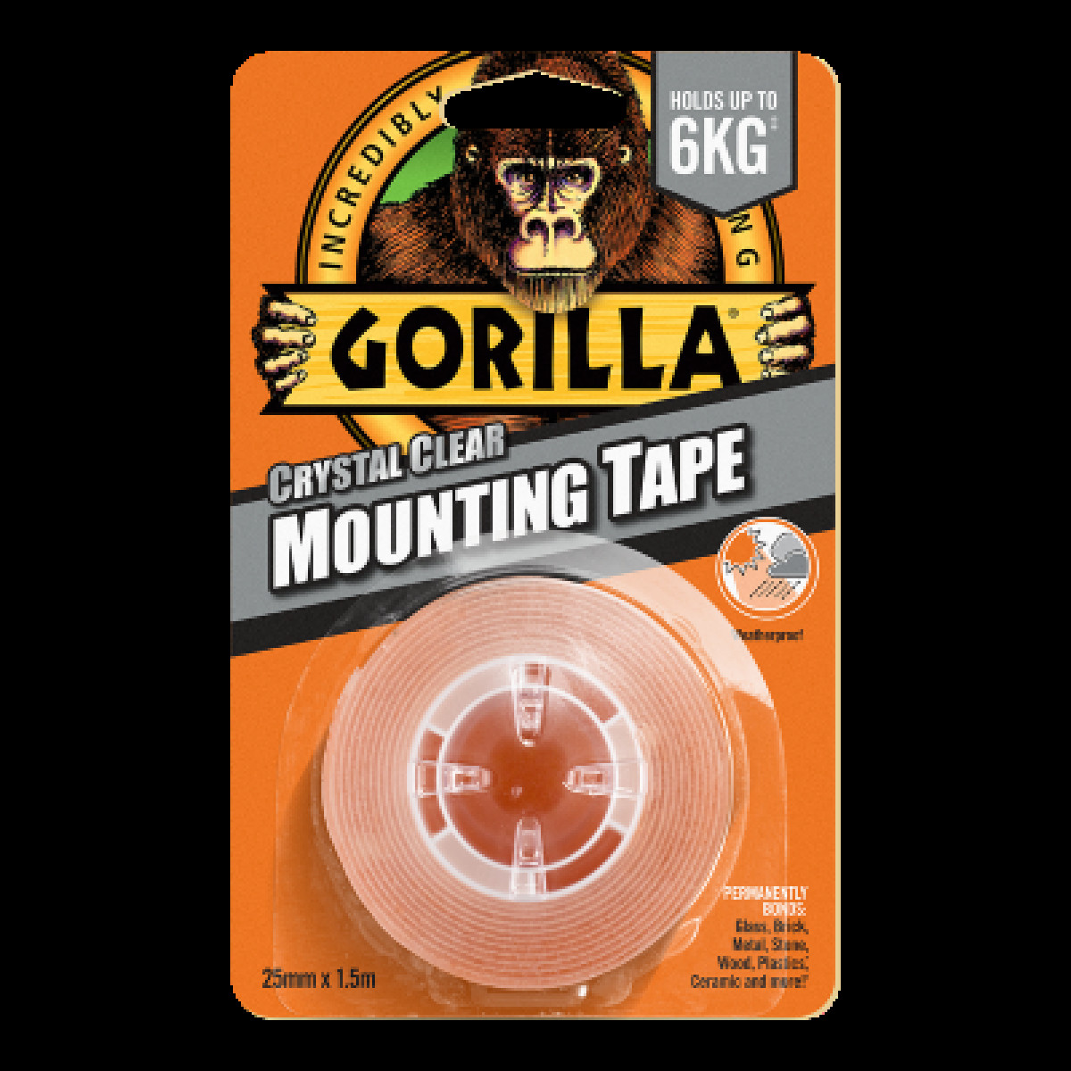 Gorilla Mounting Tape, kahepoolne teip, 1,5 m x 25 mm