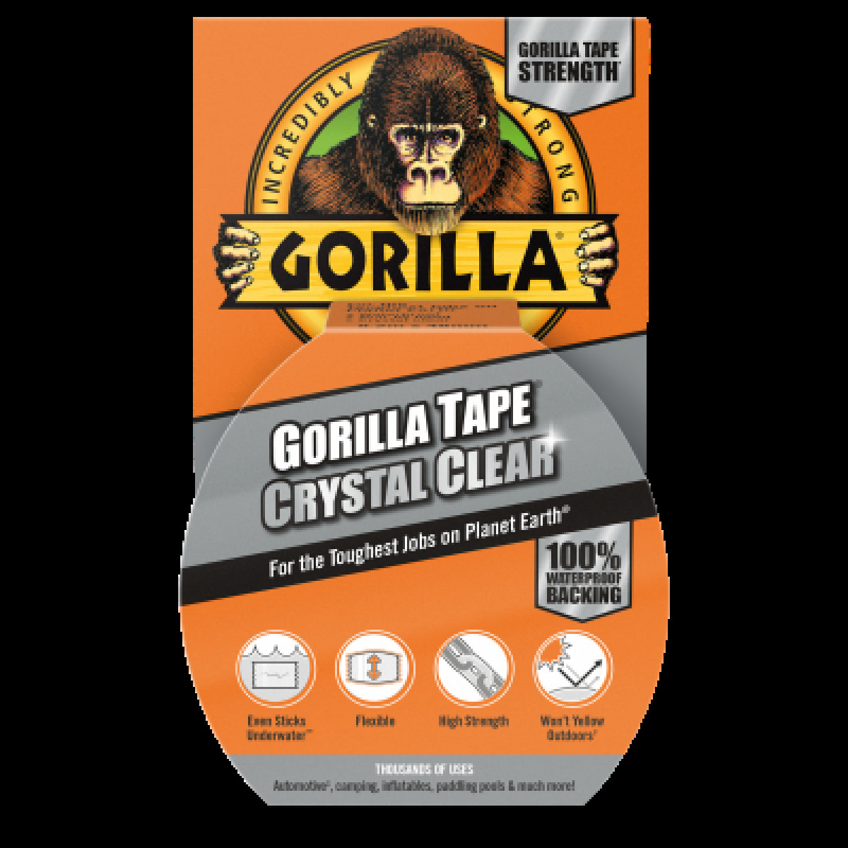 Gorilla Clear Tape 8,2 mx 48 mm, teip, läbipaistev