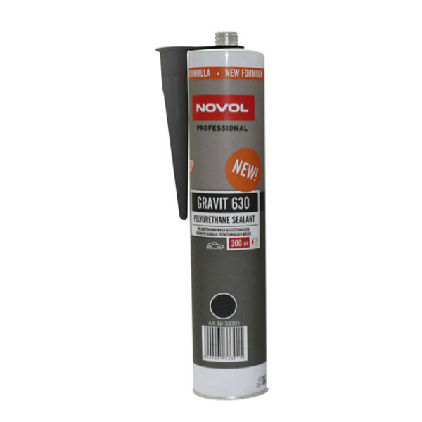 NOVOL Gravit 630 Elastic Polyurethane Sealant - Black, elastne polüuretaanhermeetik, must, 300ml