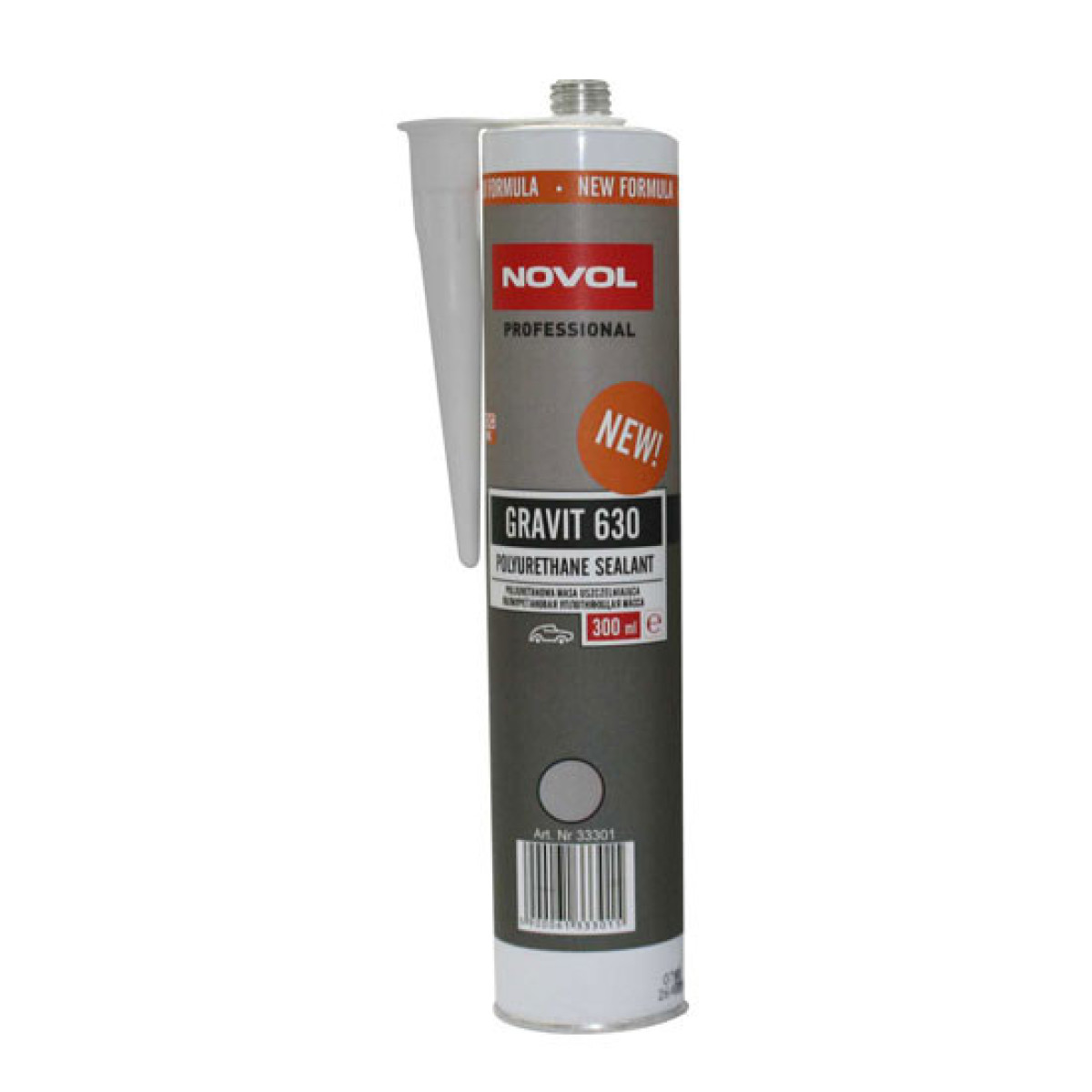 NOVOL Gravit 630 Elastic Polyurethane Sealant Grey, elastne polüuretaanhermeetik, hall, 300 ml