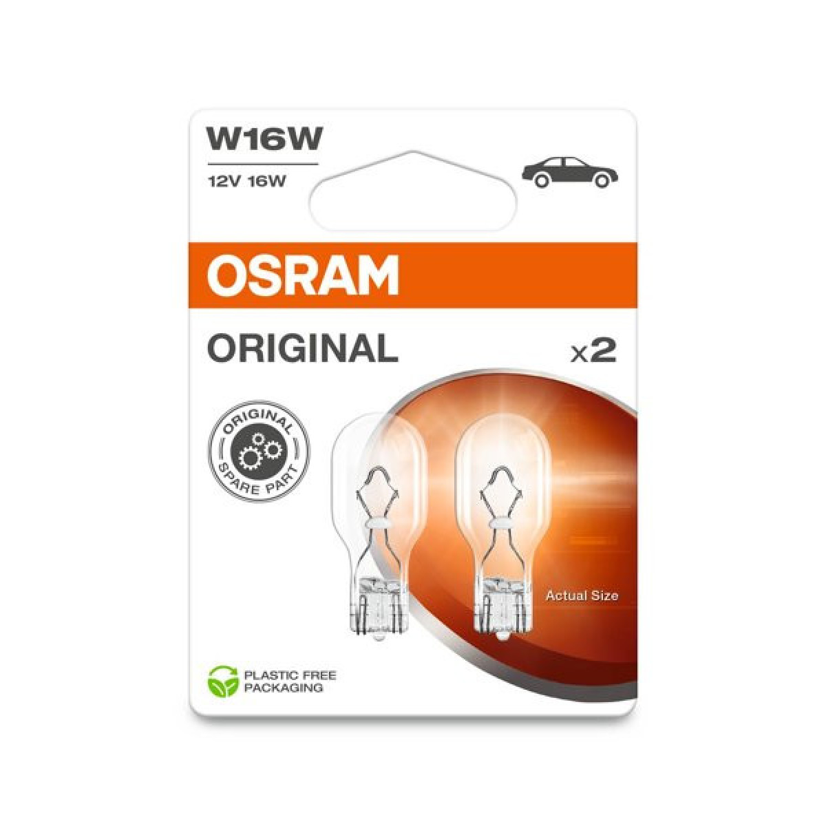 OSRAM autopirn, 16W 12V W2.1X9.5, 2 tk