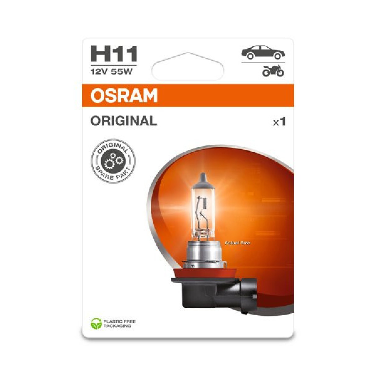 OSRAM autopirn, H11 55W 12V PGJ19-2, 1 tk