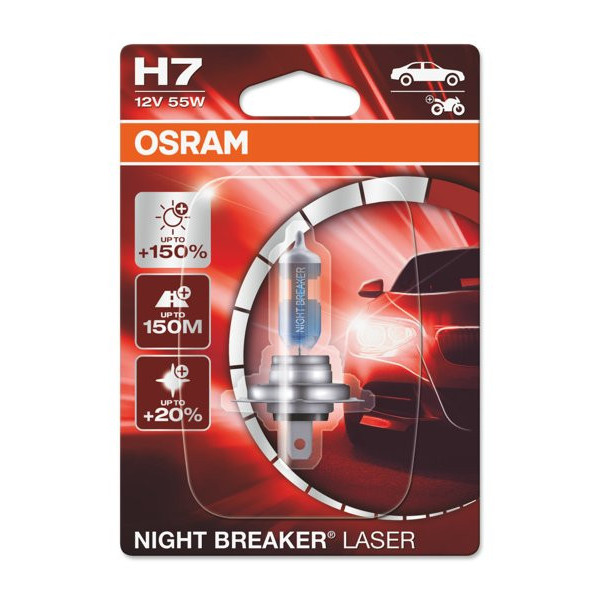 OSRAM autopirn NIGHT BREAKER LASER +150% H7 55W 12V PX26D, 1 tk
