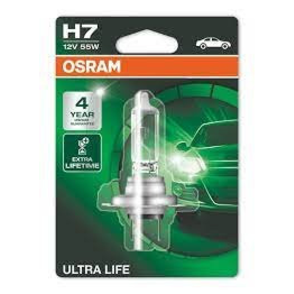 OSRAM autopirn, ULTRA LIFE H7 55W 12V PX26D, 1 tk