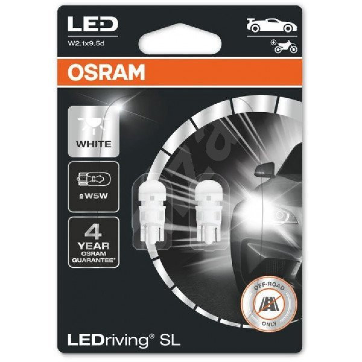 OSRAM autopirnid LED Retrofit 1W 12V W2.1x9.5D, 2 tk