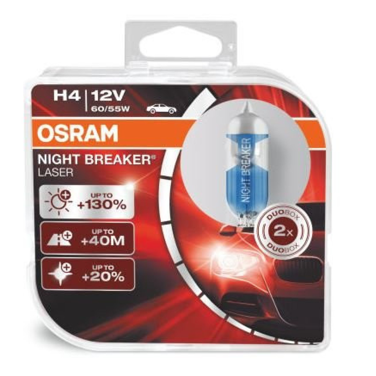 OSRAM autopirnid Night Breaker Laser H4 60/55W 12V P43T, 2 tk