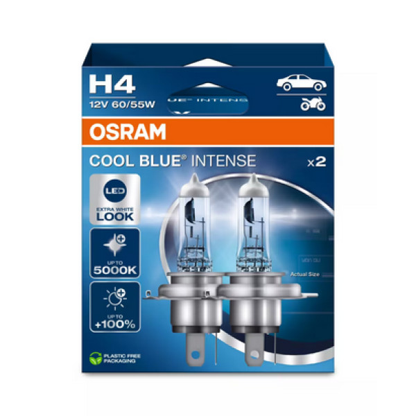OSRAM autopirnid COOL BLUE INTENSE H4 NEXT GEN 5000K 60/55W 12V P43T, 2 tk