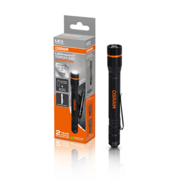 Taskulamp OSRAM LEDinspect TORCH 250 ESSENTIAL 250/60 lm, 2.4W, 3V, 6500K, AAA