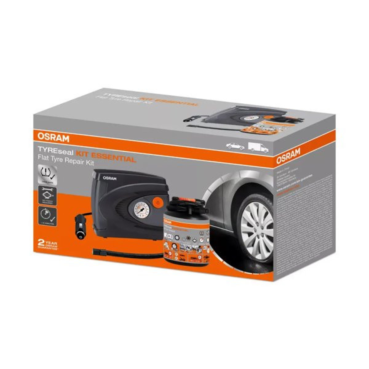 OSRAM TYREseal Kit Essential, digitaalne õhukompressor OSRAM TYREseal Kit Essential, digitaalne õhukompressor