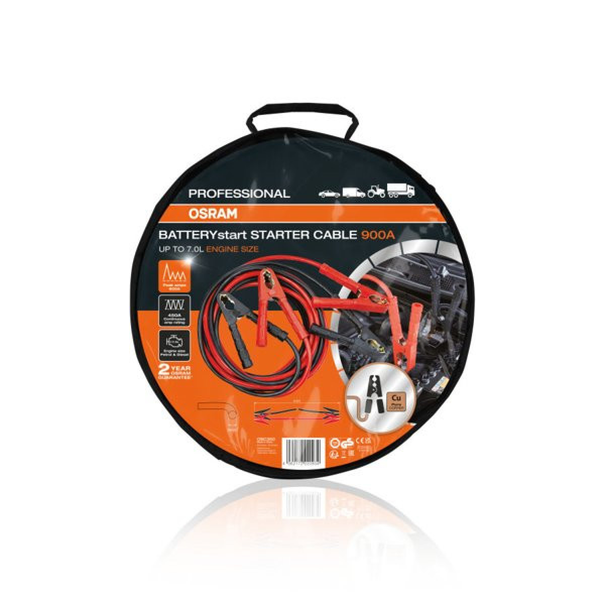 OSRAM käivitusabi kaablid, 900A (4,5m) OSRAM käivitusabi kaablid, 900A (4,5m)