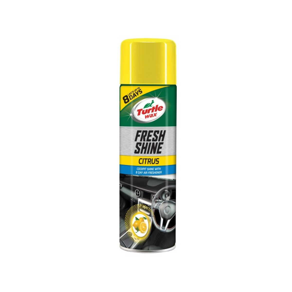 Turtle Wax® armatuurlaua poleerimisvahend õhuvärskendajaga, SIDRUNIlõhnaline, 500 ml Turtle Wax® armatuurlaua poleerimisvahend õhuvärskendajaga, SIDRUNIlõhnaline, 500 ml