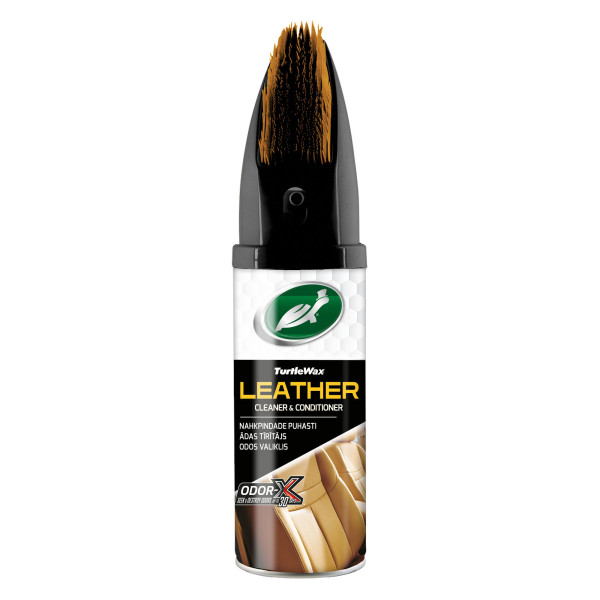 TURTLE WAX Power Out Leather cleaner&conditioner with Odor-X, nahapuhastusvahend ja -palsam lõhna blokeeriva tehnoloogiaga, 400 ml
