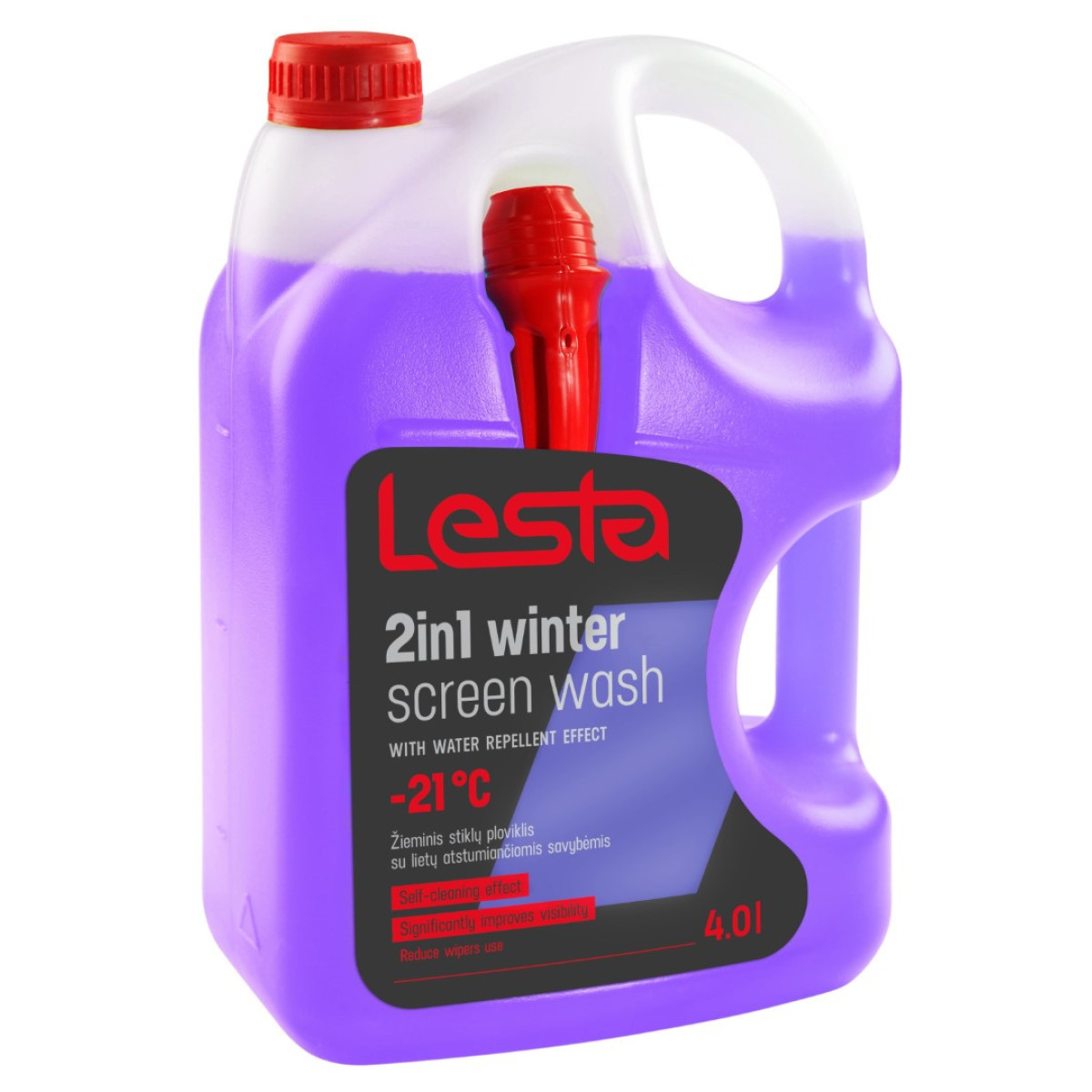 LESTA Windscreen Washer Fluid 2in1 -21°C, klaasipesuvedelik, 4 L