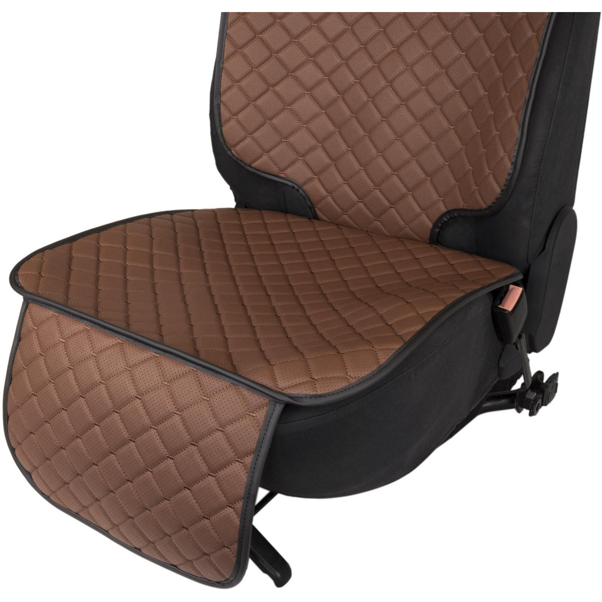 EVAtech ECO laste turvatooli istmekaitse - pruun / mustad servad / pruunid õmblused