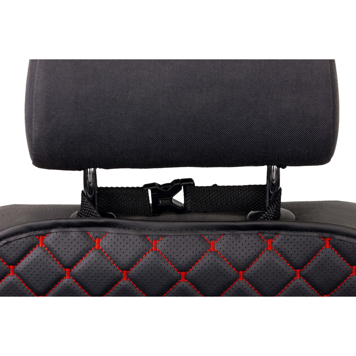 EVAtech ECO Laste Autoistme Seljatugi Kaitse 75x46 cm - must / mustad servad / punased õmblused