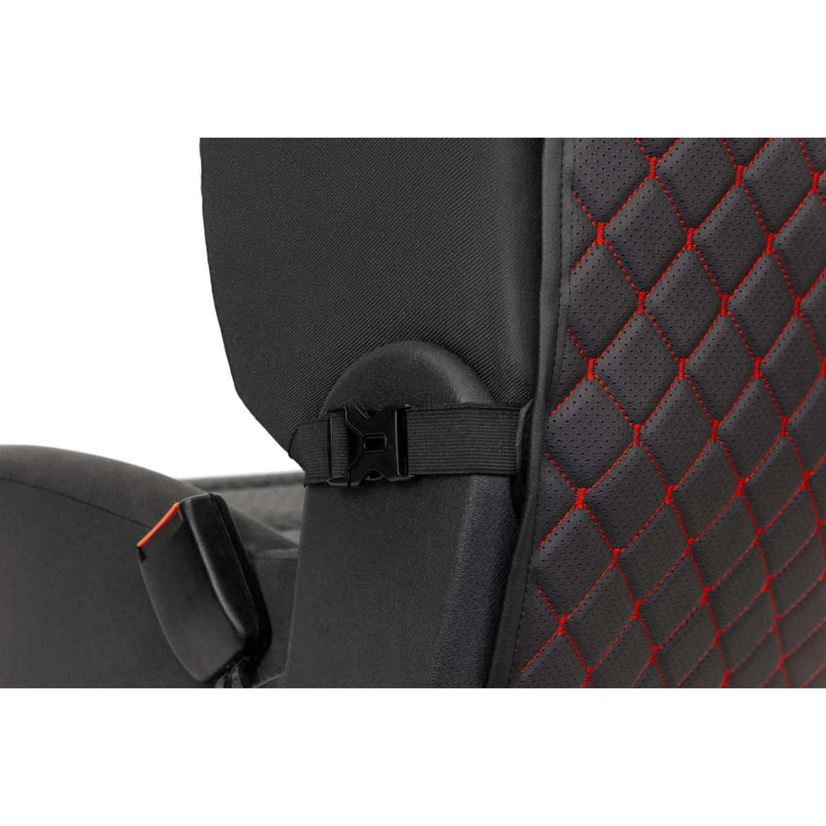 EVAtech ECO Laste Autoistme Seljatugi Kaitse 75x46 cm - must / mustad servad / punased õmblused