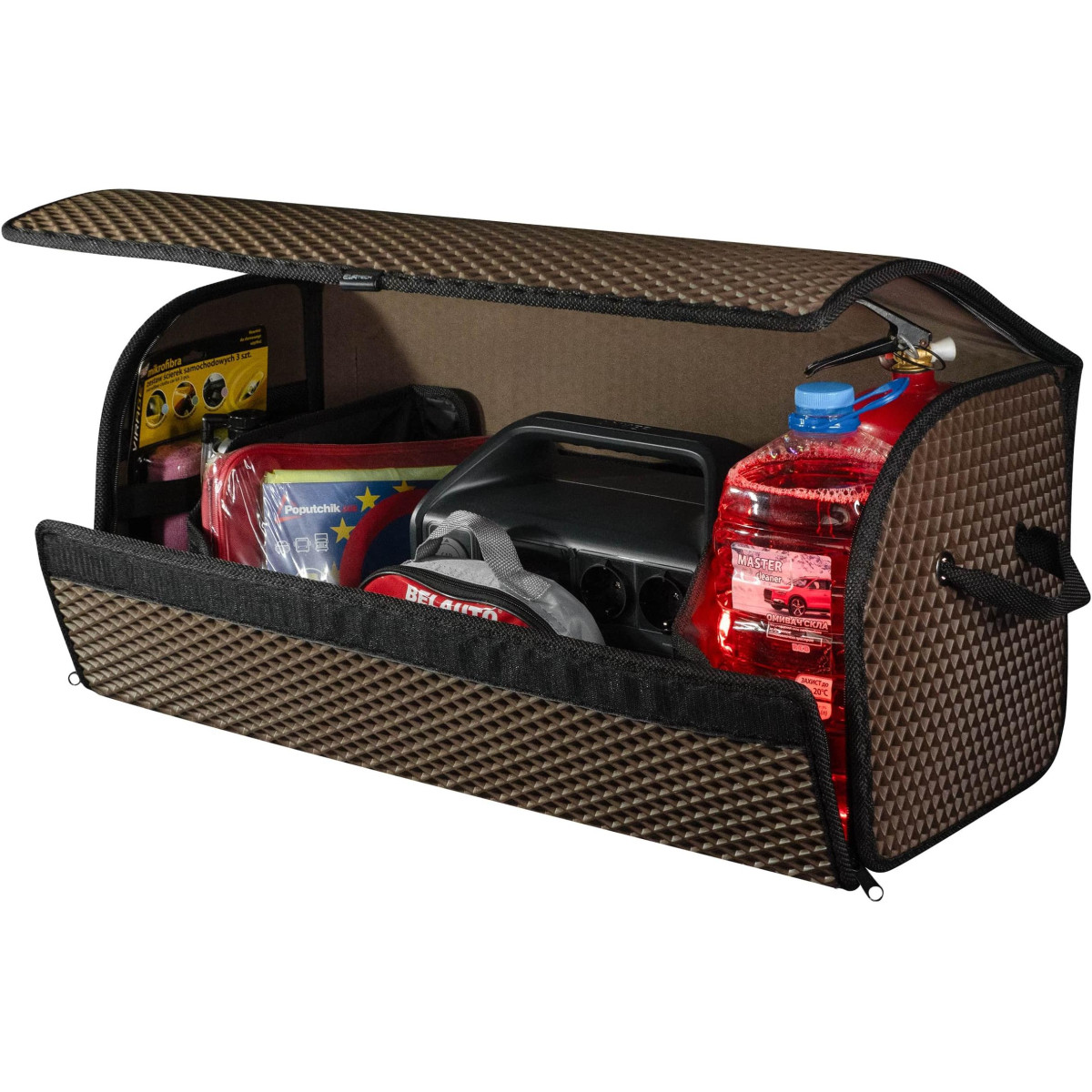 EVAtech pagasiruumi korraldaja PRO L 32x75x30 cm - pruun / mustad servad EVAtech pagasiruumi korraldaja PRO L 32x75x30 cm - pruun / mustad servad