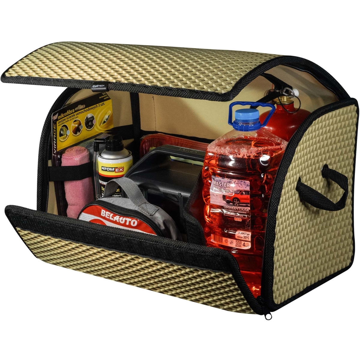 EVAtech pagasiruumi korraldaja PRO M 32x50x30 cm - beež / mustad servad EVAtech pagasiruumi korraldaja PRO M 32x50x30 cm - beež / mustad servad