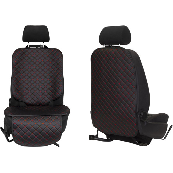 EVAtech ECO Autosõiduistme Kaitsekomplekt - must / mustad servad / punased õmblused