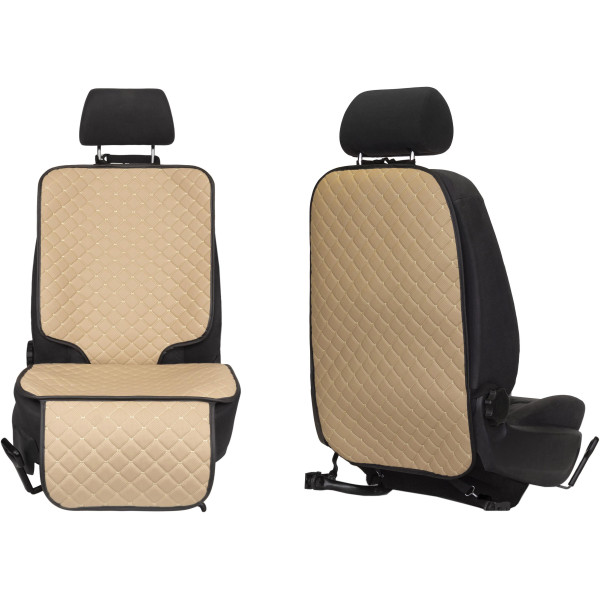 EVAtech ECO Autosõiduistme Kaitsekomplekt - beež / mustad servad / beežid õmblused