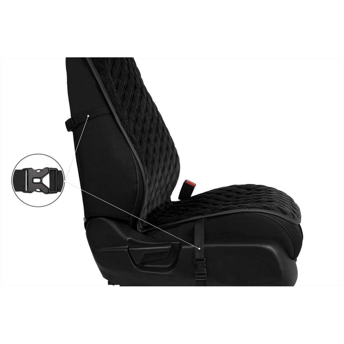 EVAtech PRO istmekate, 1 tk - must / mustad servad / mustad õmblused EVAtech PRO istmekate, 1 tk - must / mustad servad / mustad õmblused