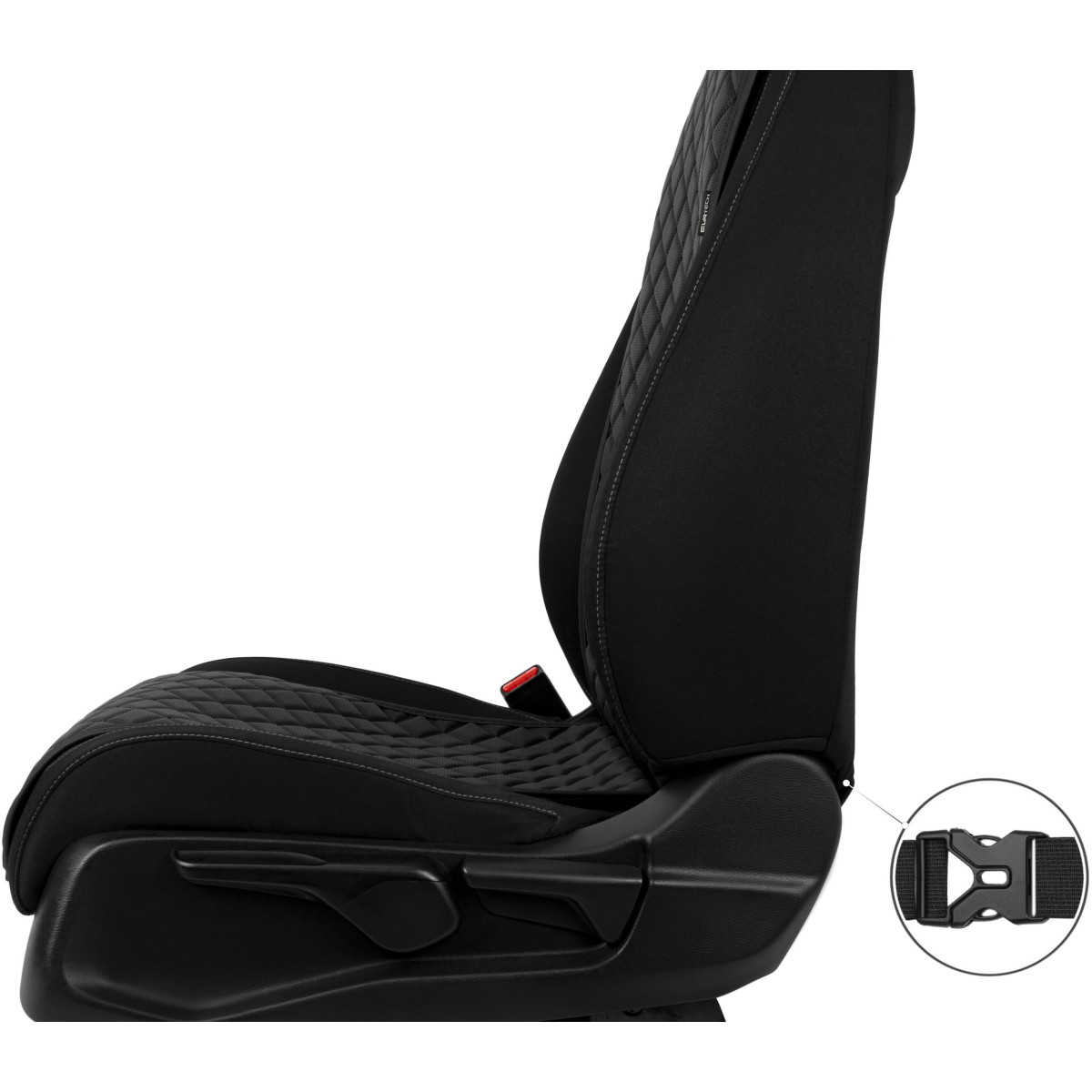 EVAtech ECO Basic istmekatted, 3 tk  - must / mustad servad / mustad õmblused EVAtech ECO Basic istmekatted, 3 tk  - must / mustad servad / mustad õmblused