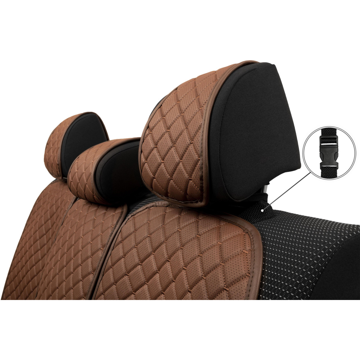 EVAtech ECO Basic istmekatted, 3 tk - pruun / pruunid servad / pruunid õmblused EVAtech ECO Basic istmekatted, 3 tk - pruun / pruunid servad / pruunid õmblused