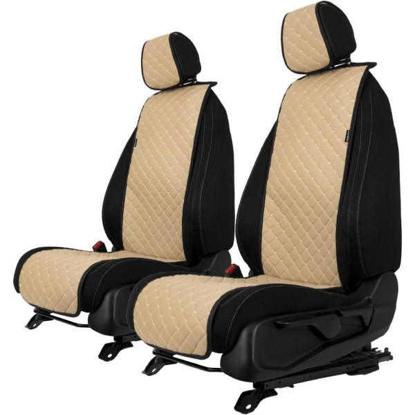 EVAtech ECO Basic istmekatted, 2 tk - beež / mustad servad / beežid õmblused