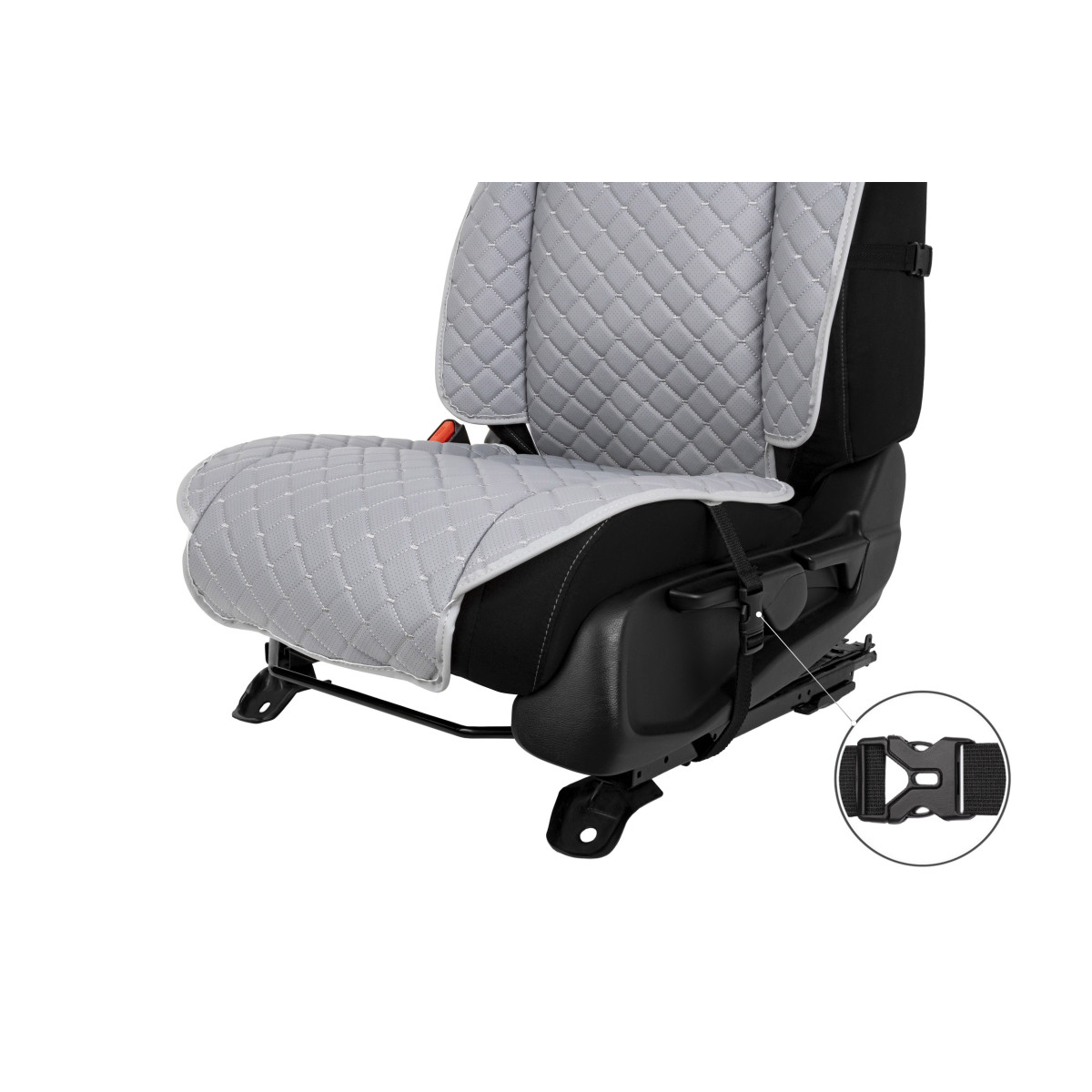 EVAtech ECO Max istmekatted, 2 tk - hall / hallid servad / hallid õmblused EVAtech ECO Max istmekatted, 2 tk - hall / hallid servad / hallid õmblused
