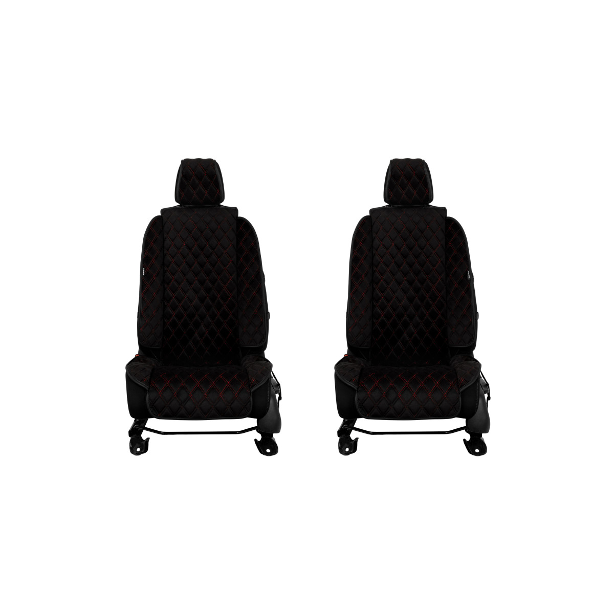 EVAtech Max istmekatted, 2 tk - must / mustad servad / punased õmblused EVAtech Max istmekatted, 2 tk - must / mustad servad / punased õmblused