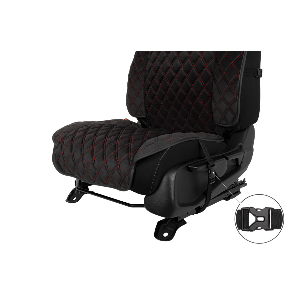 EVAtech Max istmekatted, 2 tk - must / mustad servad / punased õmblused EVAtech Max istmekatted, 2 tk - must / mustad servad / punased õmblused