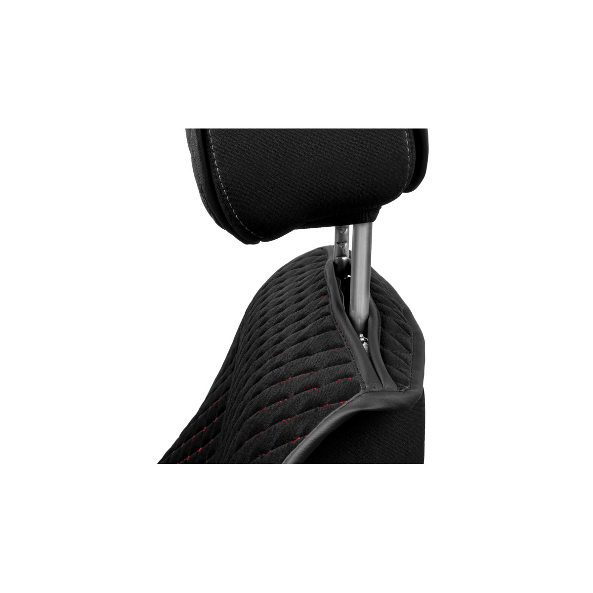 EVAtech Max istmekatted, 2 tk - must / mustad servad / punased õmblused EVAtech Max istmekatted, 2 tk - must / mustad servad / punased õmblused