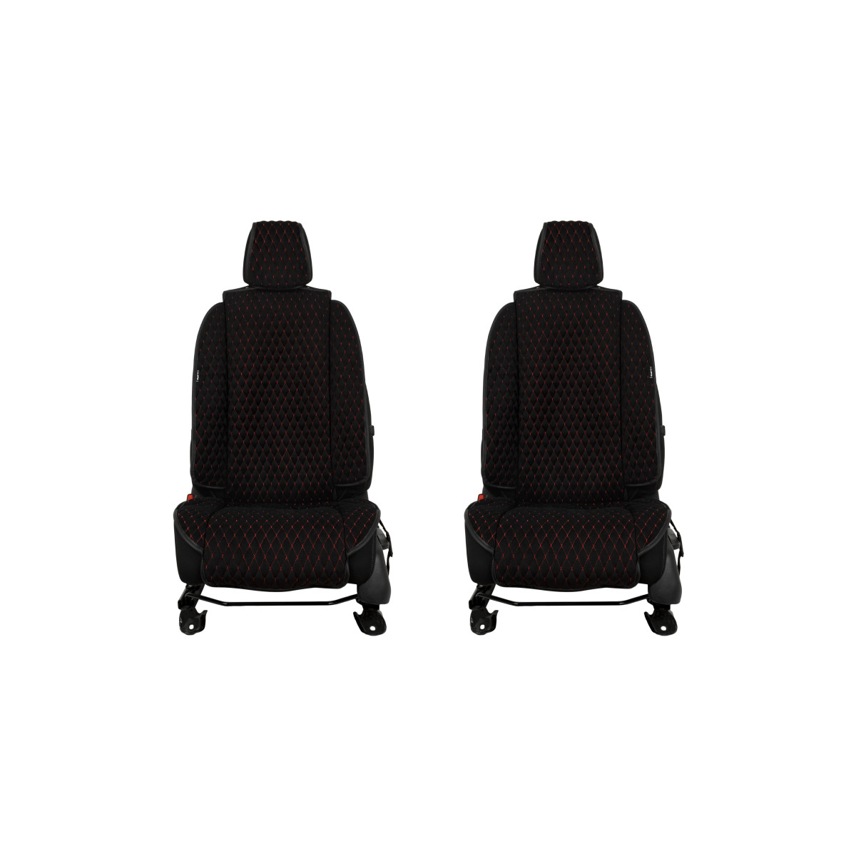 EVAtech Max istmekatted, 2 tk - must / mustad servad / punased õmblused EVAtech Max istmekatted, 2 tk - must / mustad servad / punased õmblused