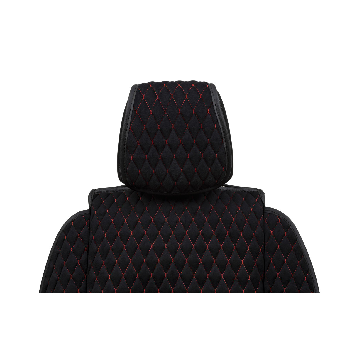 EVAtech Max istmekatted, 2 tk - must / mustad servad / punased õmblused EVAtech Max istmekatted, 2 tk - must / mustad servad / punased õmblused