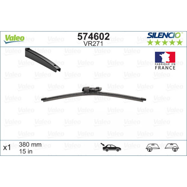 Tagumine klaasipuhasti Valeo Silencio Rear VR271, 380 mm