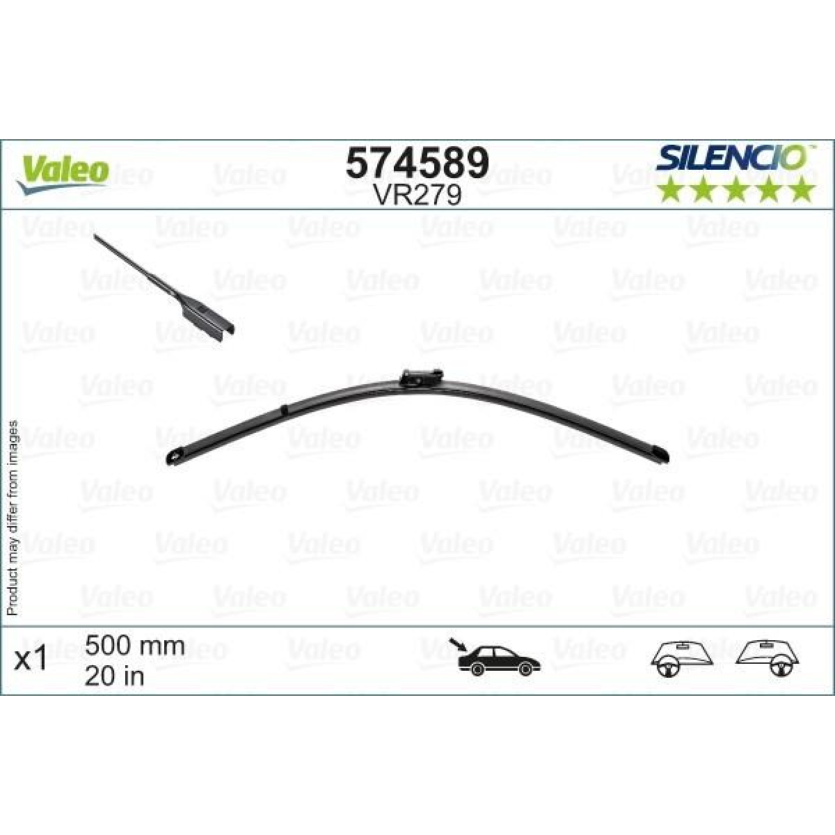 Tagumine klaasipuhasti Valeo Silencio Rear VR279, 500 mm Tagumine klaasipuhasti Valeo Silencio Rear VR279, 500 mm