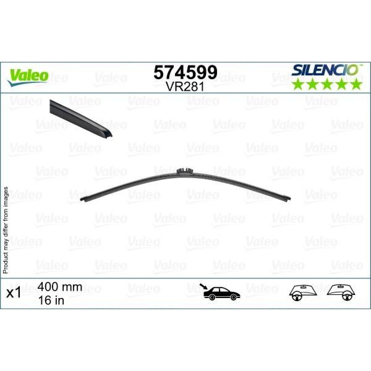 Tagumine klaasipuhasti Valeo Silencio Rear VR281, 400 mm Tagumine klaasipuhasti Valeo Silencio Rear VR281, 400 mm