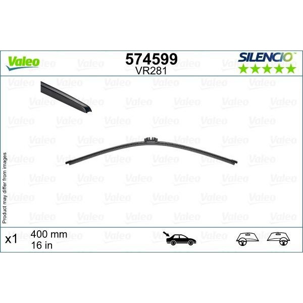 Tagumine klaasipuhasti Valeo Silencio Rear VR281, 400 mm