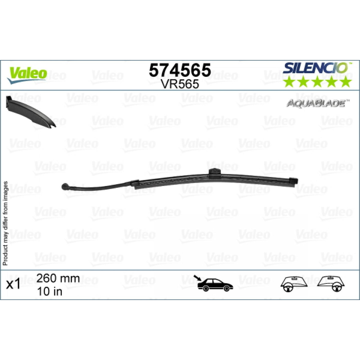 Tagumine klaasipuhasti Valeo Silencio Rear VR565, 260 mm Tagumine klaasipuhasti Valeo Silencio Rear VR565, 260 mm