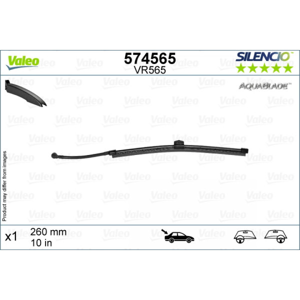 Tagumine klaasipuhasti Valeo Silencio Rear VR565, 260 mm