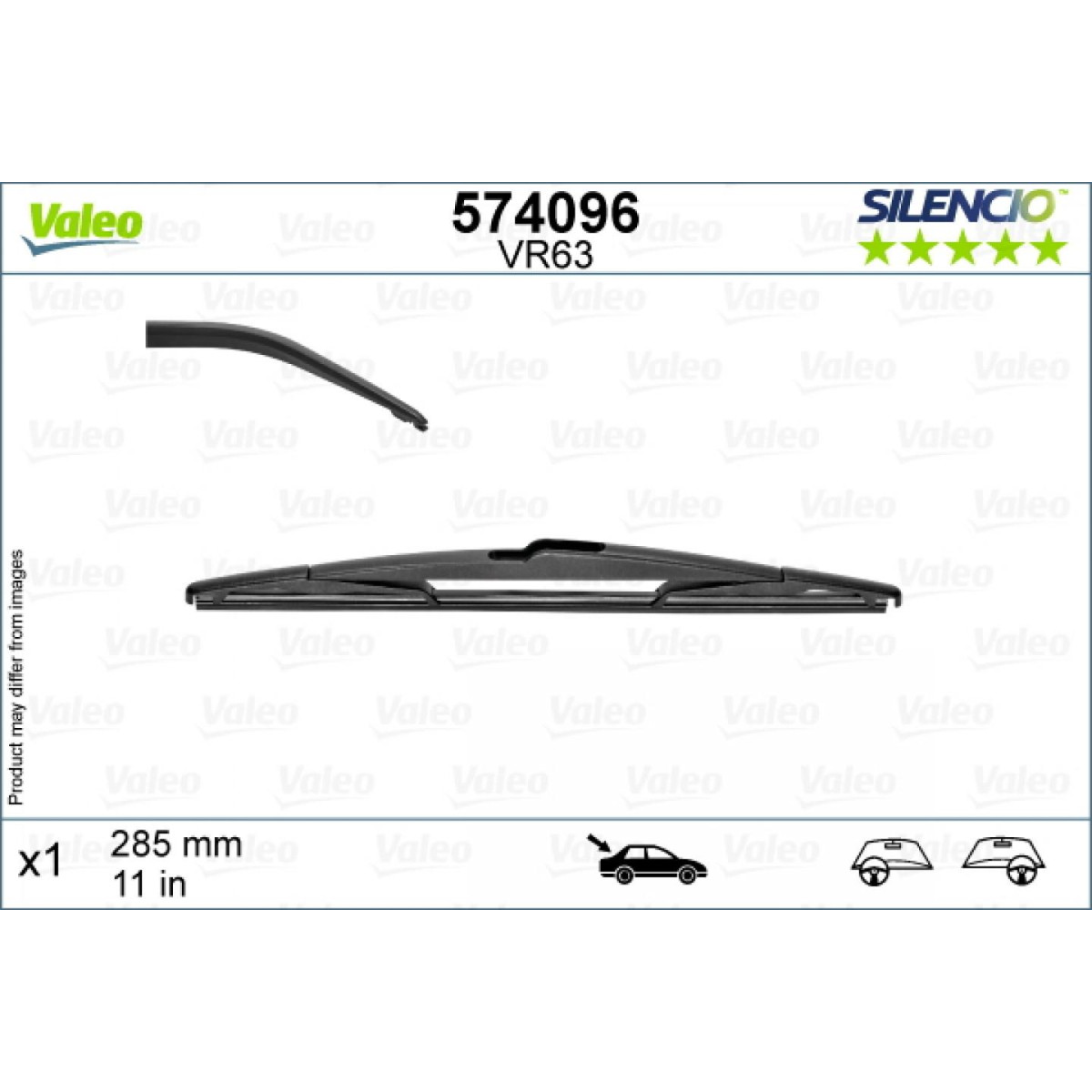 Tagumine klaasipuhasti Valeo Silencio Rear VR63, 285 mm Tagumine klaasipuhasti Valeo Silencio Rear VR63, 285 mm