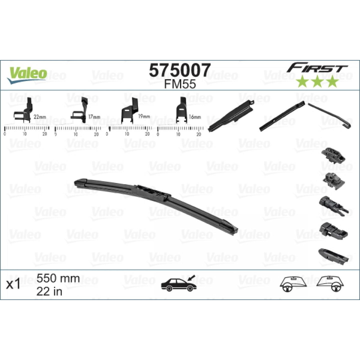 Klaasipuhasti Valeo First Multiconnection FM55, 550 mm Klaasipuhasti Valeo First Multiconnection FM55, 550 mm