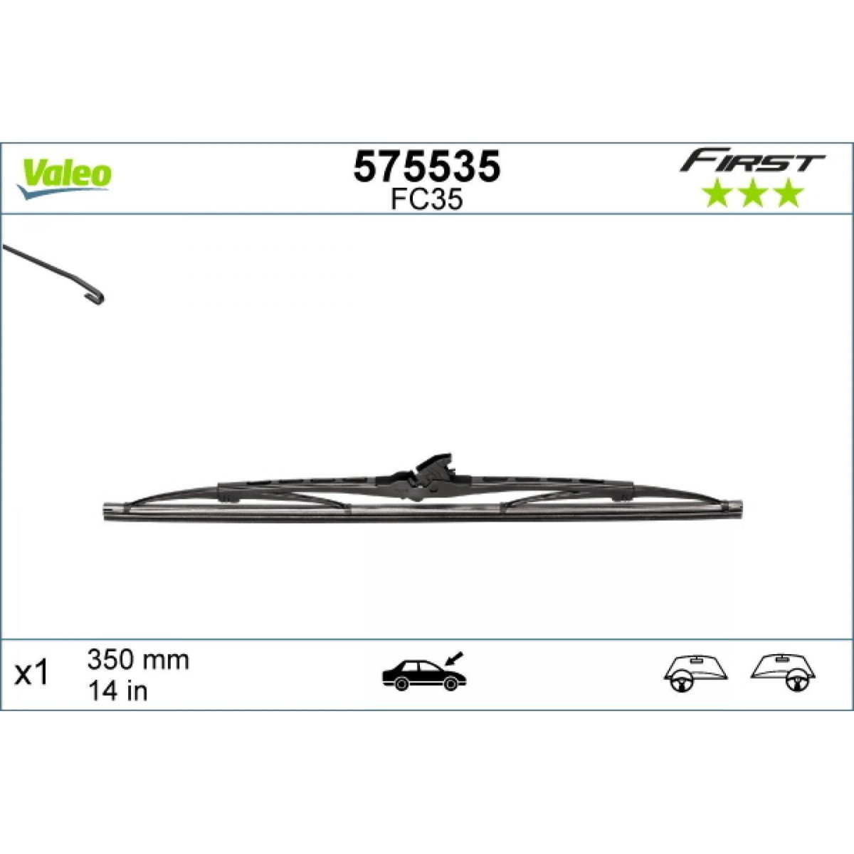 Klaasipuhasti Valeo First VF35, 350 mm Klaasipuhasti Valeo First VF35, 350 mm