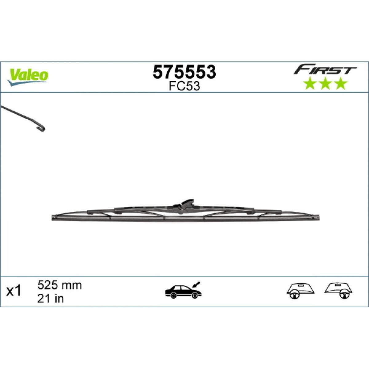 Klaasipuhasti Valeo First VF53, 525 mm Klaasipuhasti Valeo First VF53, 525 mm
