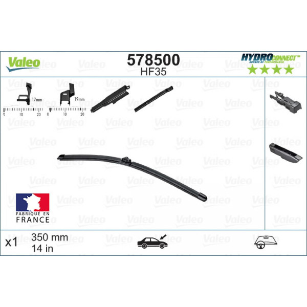 Klaasipuhasti Valeo HydroConnect HF35, 350 mm