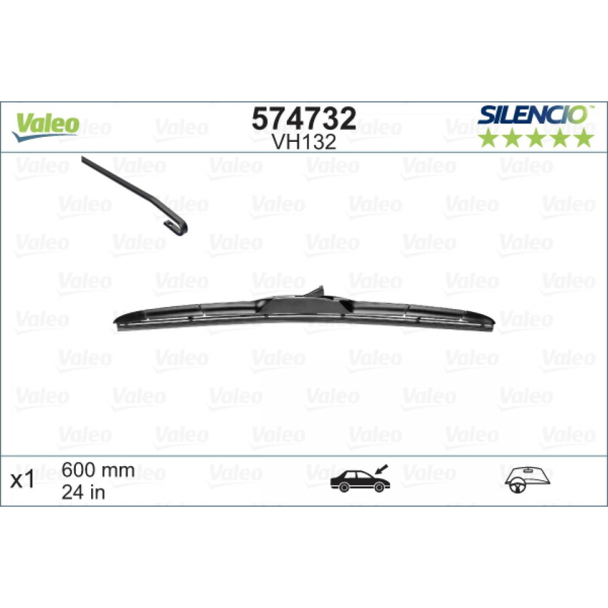 Klaasipuhasti Valeo Silencio Hybrid VH132, 600 mm Klaasipuhasti Valeo Silencio Hybrid VH132, 600 mm