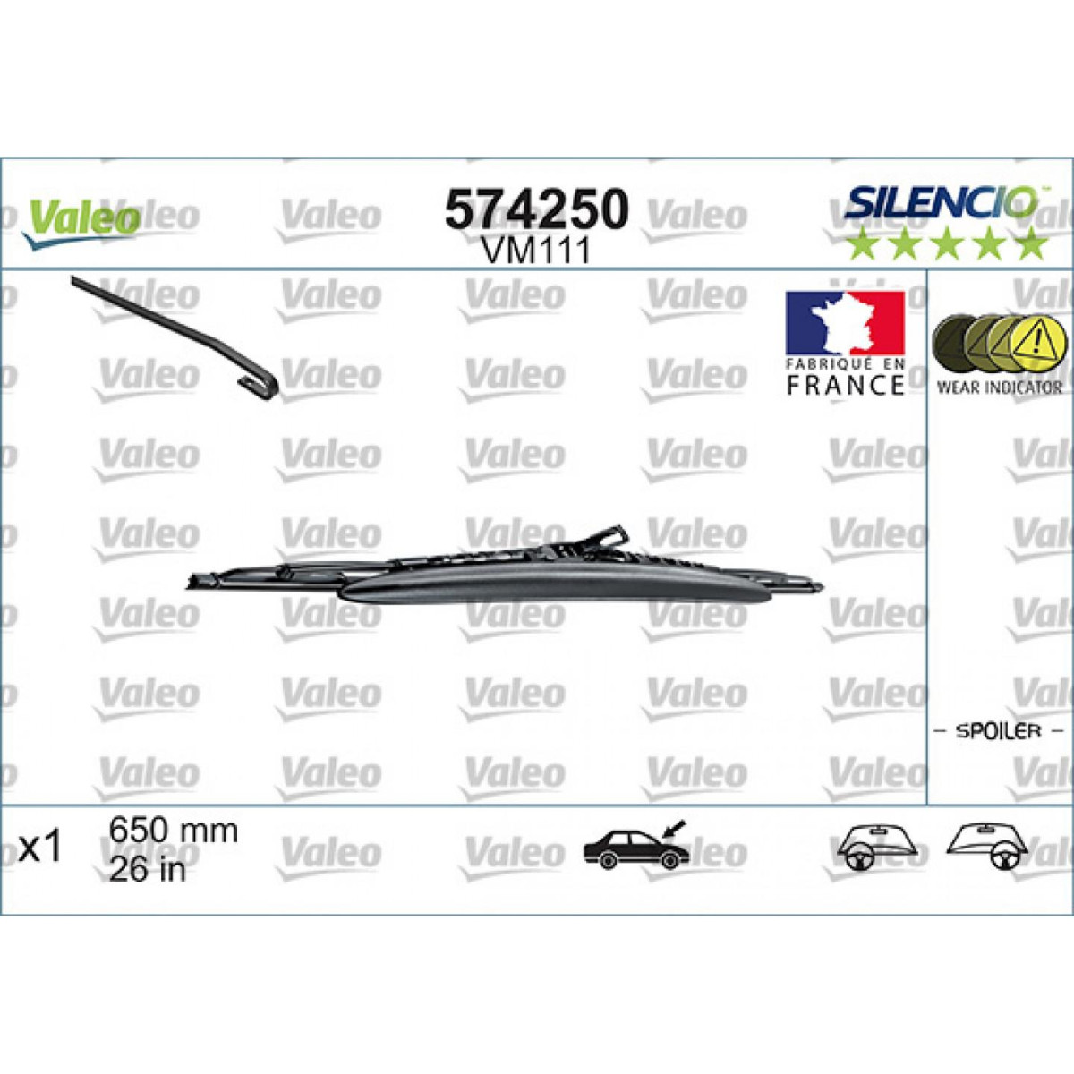 Klaasipuhasti Valeo Silencio Performance Spoiler VM111, 650 mm Klaasipuhasti Valeo Silencio Performance Spoiler VM111, 650 mm