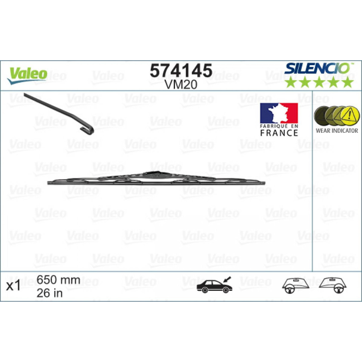 Klaasipuhasti Valeo Silencio Performance VM20, 650 mm Klaasipuhasti Valeo Silencio Performance VM20, 650 mm